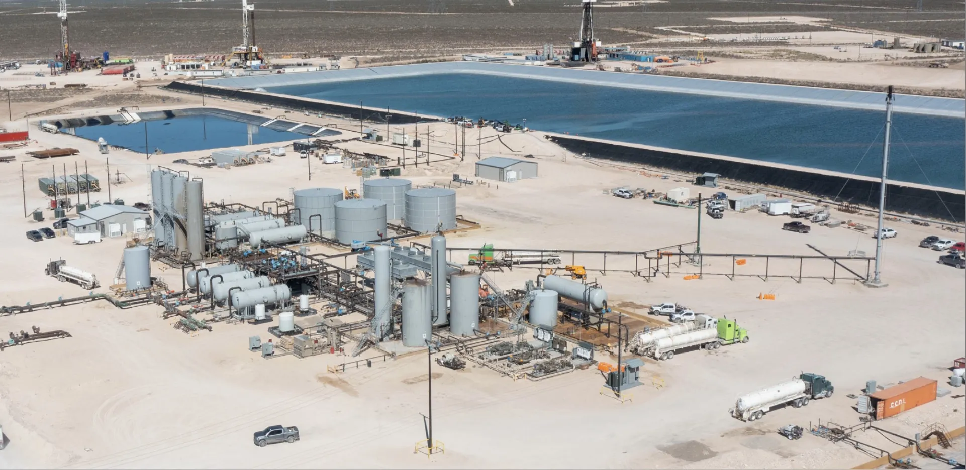 Point Energy production hub — separators, tanks, and compressors